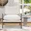 Fauteuil Mid-Century moderne en velours, blanc-1185302667