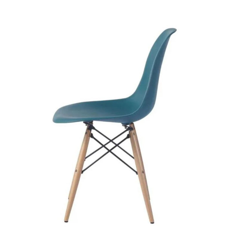 Chaise d'appoint en plastique Wrenshall, Paon / naturel