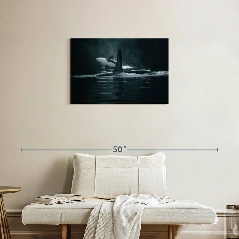 Brampt Swimming Orca Whales, 20" H x 30" W
