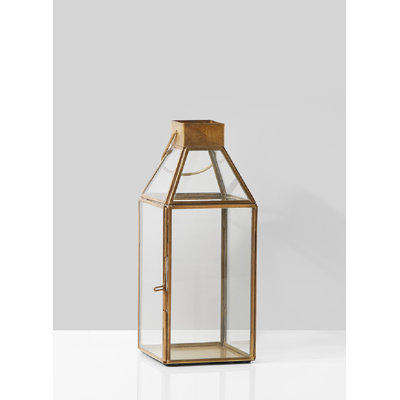 Lanterne carrée en verre et métal