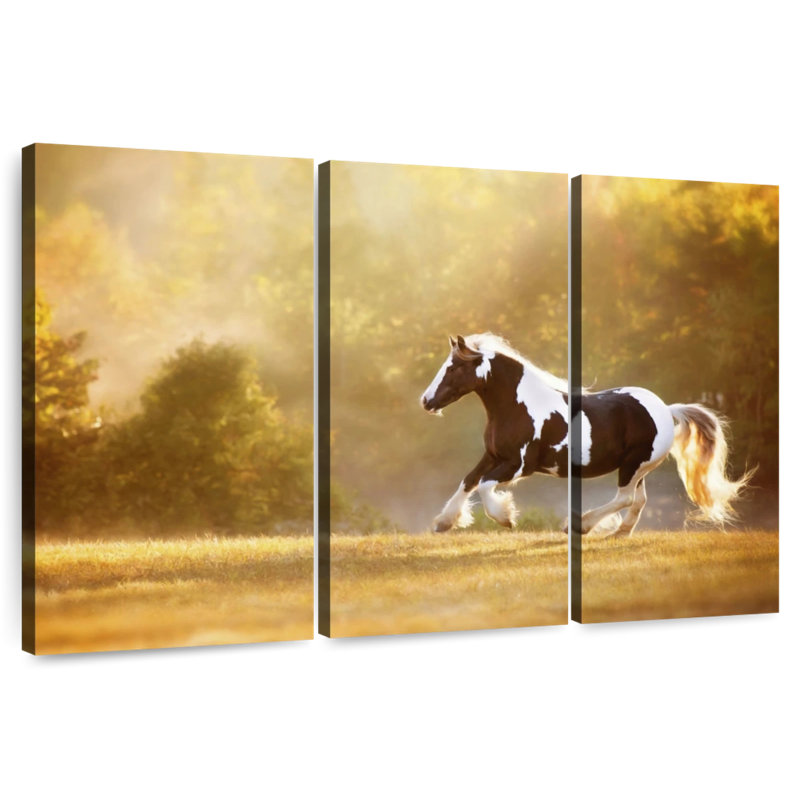 Brampt Golden Lit Horse II, 24" H x 38" W