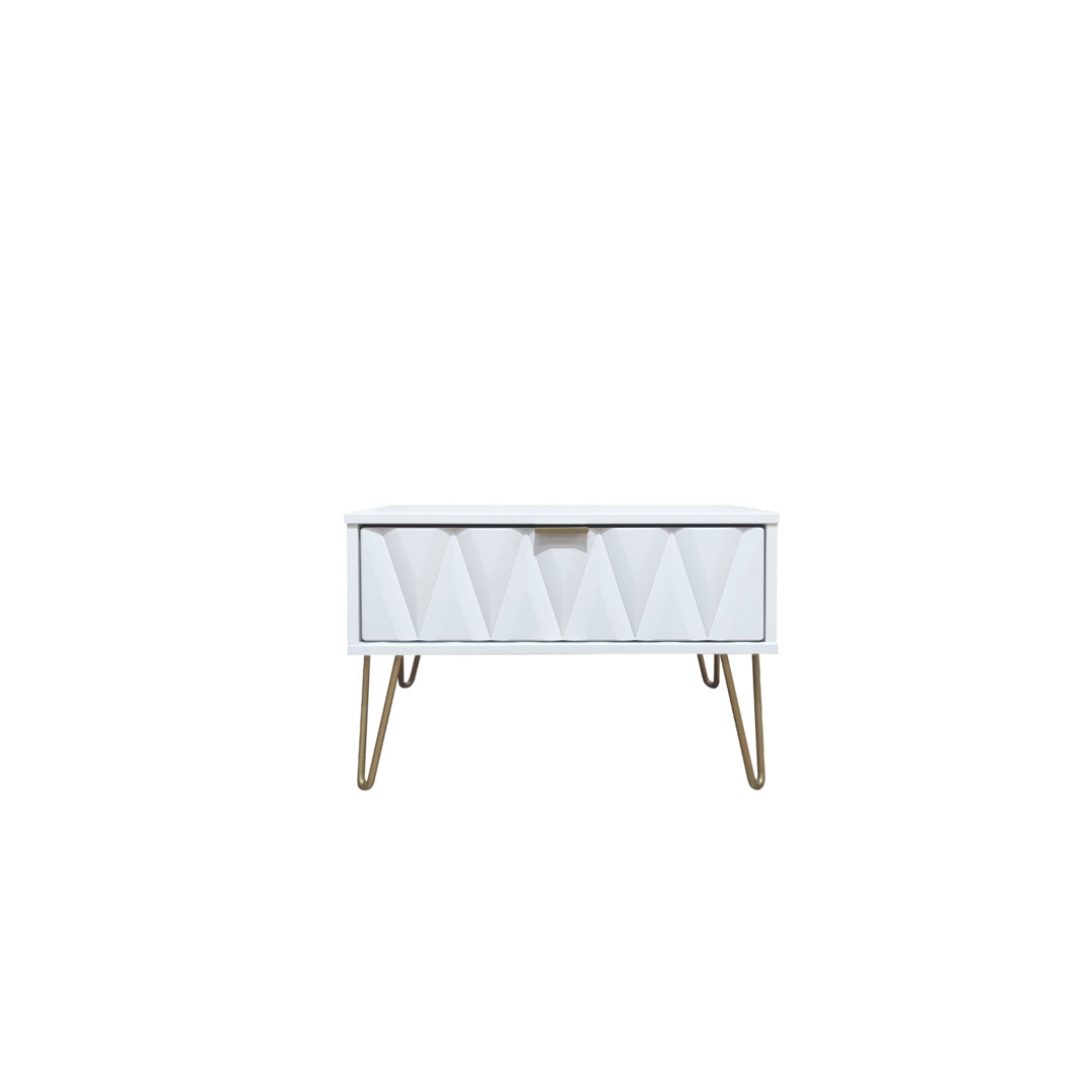 Fully Assembled Diamond - Gold Hairpin (F) 1 Drawer Side Table