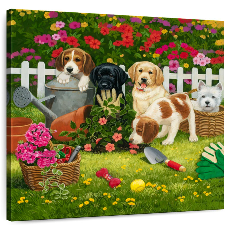 Crowle Garden Puppies, 33" H x 33" W