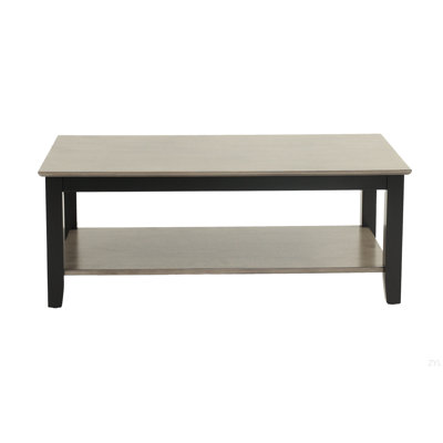 Modern Gray / Black Two Tone Finish 1Pc Table Under-Table Shelf Storage Living Room Rubberwood Walnut Veneer