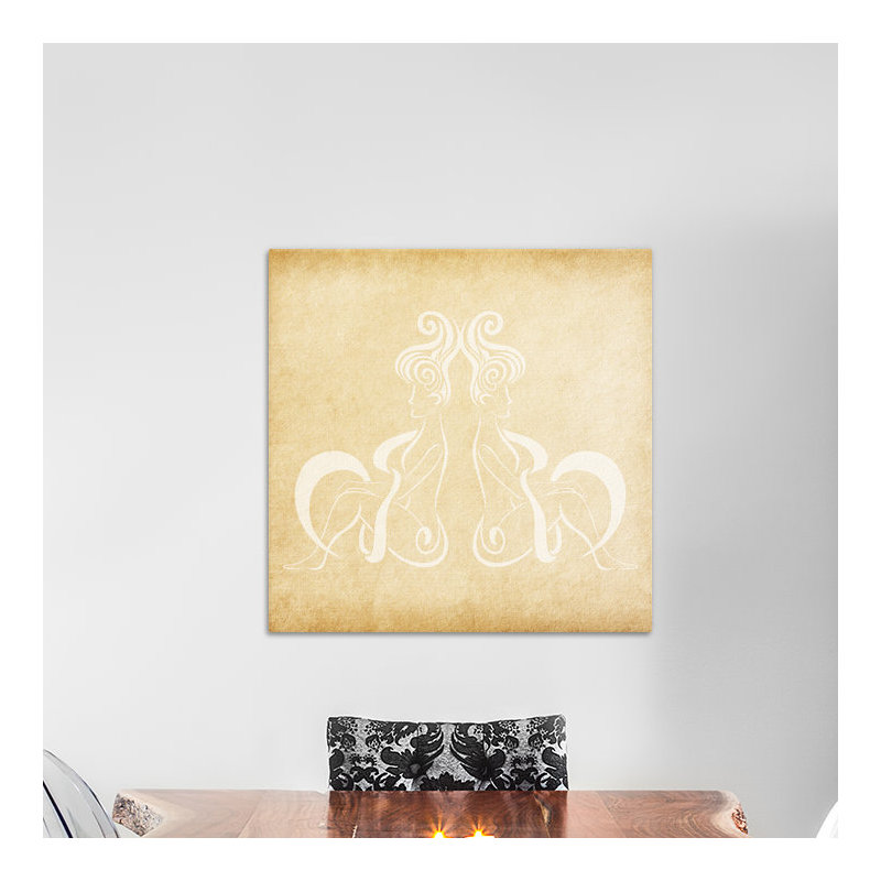« versatile palmiers », impression sur toile tendue, H 18 po x l 18 po x P 1,5 po, Toile encadrée noire, Pas de tapis