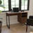 Henny Rustic Coffee Wood Grain Finish Computer Desk with Metal Frame