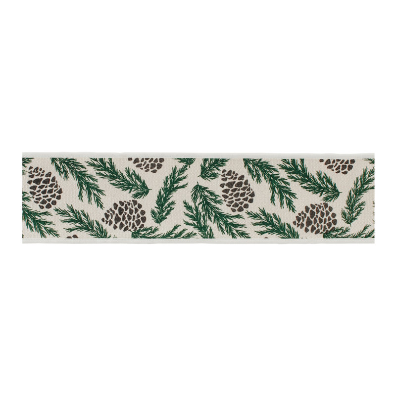 Ruban de coton pin et pomme de pin filaire 4 po x 5 ys