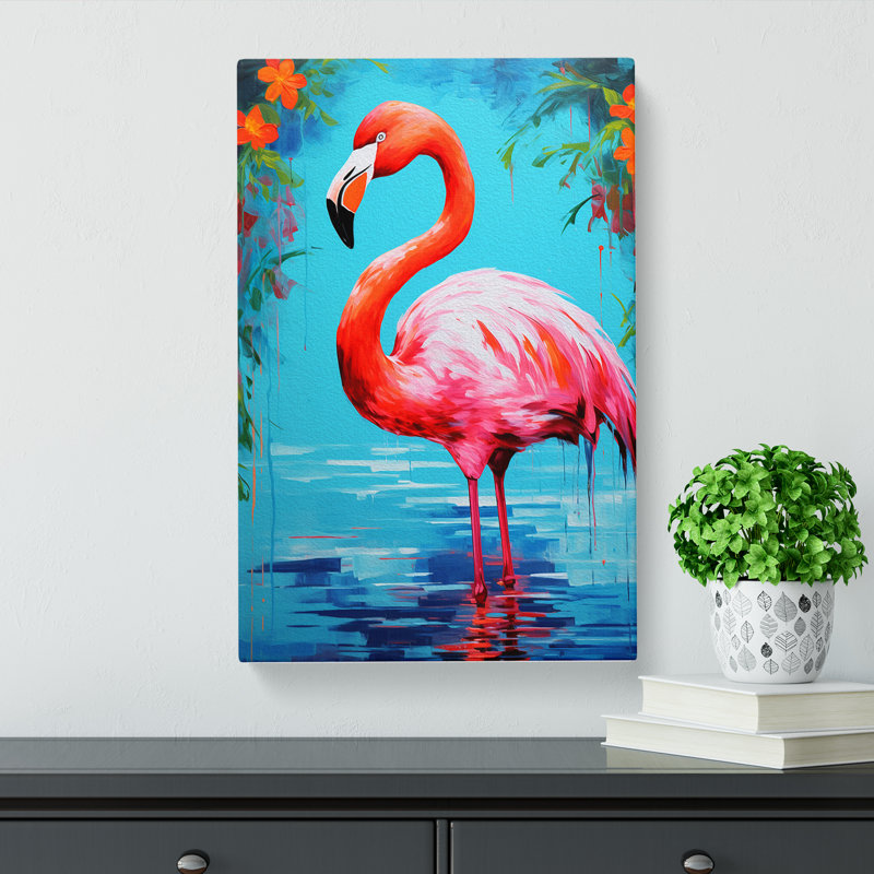 Flamingo Pop - Print, 60cm H x 40cm W x 3cm D