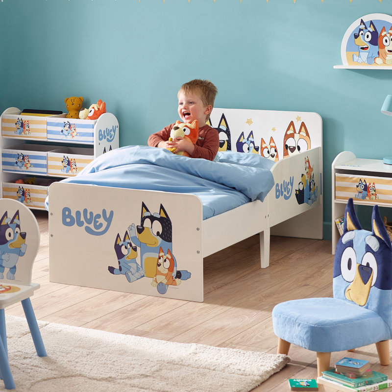 Bluey Toddler Bed - Sturdy Engineered Wood Construction, Guarded Sides, Wooden Slats, Fits 140cm x 70cm Mattress (Mattress not included)