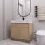 Meuble-lavabo autoportant 36 po avec comptoir en résine blanche et 2 portes d'armoire à fermeture en douceur
