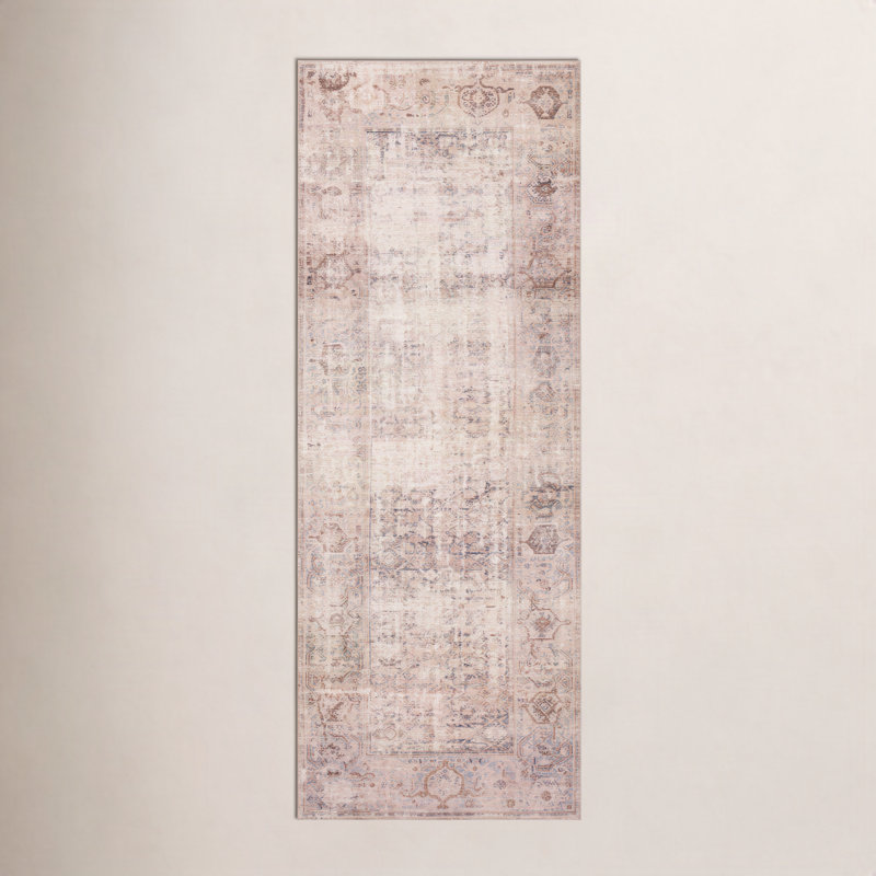 Tapis oriental océan / sable Georgie, Tapis de couloir : 3 pi x 10 pi