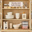 Armoire de rangement en bois cannelé de 72 po de hauteur avec portes, 6 tablettes de porte, organisateur, armoire polyvalente pour la cuisine, la salle à manger, l 30 po x P 15,75 po x H 72 po.-1082139744