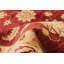 Tapis décoratif en laine noué à la main de conception unique 5 pi 6 po x 7 pi 10 po « New Age » rouge/Ivoire/orange