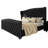 DuJuan Deep Button Tufted Upholstered Queen Bed with Nailhead Trim Wingback Headboard, Black-1309341024-1309341027