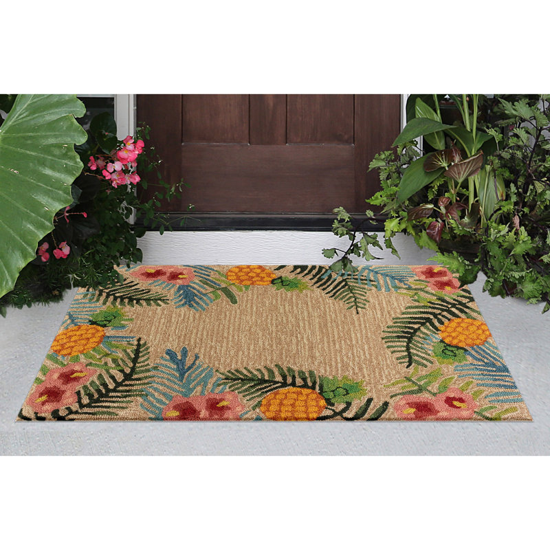 Demirhan Performance Hand Tufted Floral Indoor / Outdoor Rug, Rectangle 2' x 3'