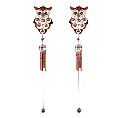 2 x 78GSC99438 Ensemble de 2 cadeaux ICE ARMOR 30 po Cuivre long et gemme Carillon de vent Figurine Sculpture Sculpture Décoration d'ornement Maison / Chambre / Jardin Décoration de pendaison de crémaillère, Fêtes, Spécial Noël