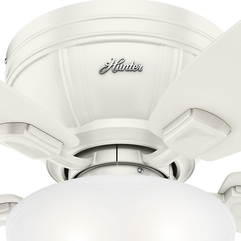 52'' Fresh White Low Profile Ceiling Fan with LED Light