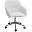 Bureau de design réglable en similicuir blanc avec structure en métal et siège pivotant, 23,4 cm
