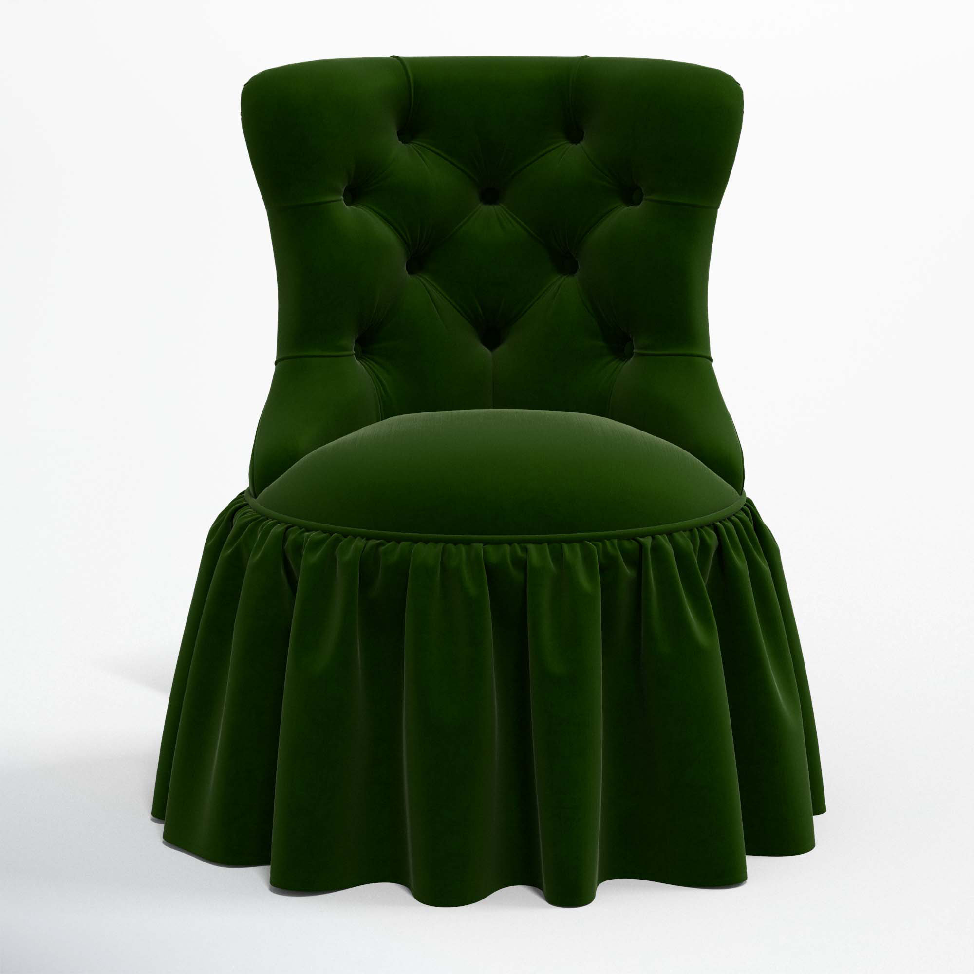 Minnie Upholstered Side Chair, Luxe Emerald Velvet
