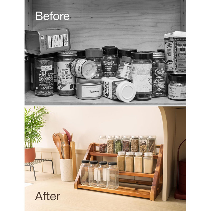 Plateau en bois pouvant contenir 24 pots à épices