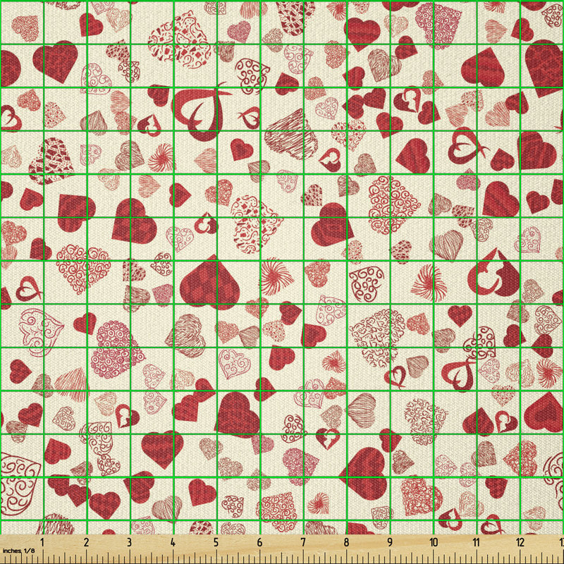 Deawn Romantic Valentine Hearts Multi-Purpose Fabric