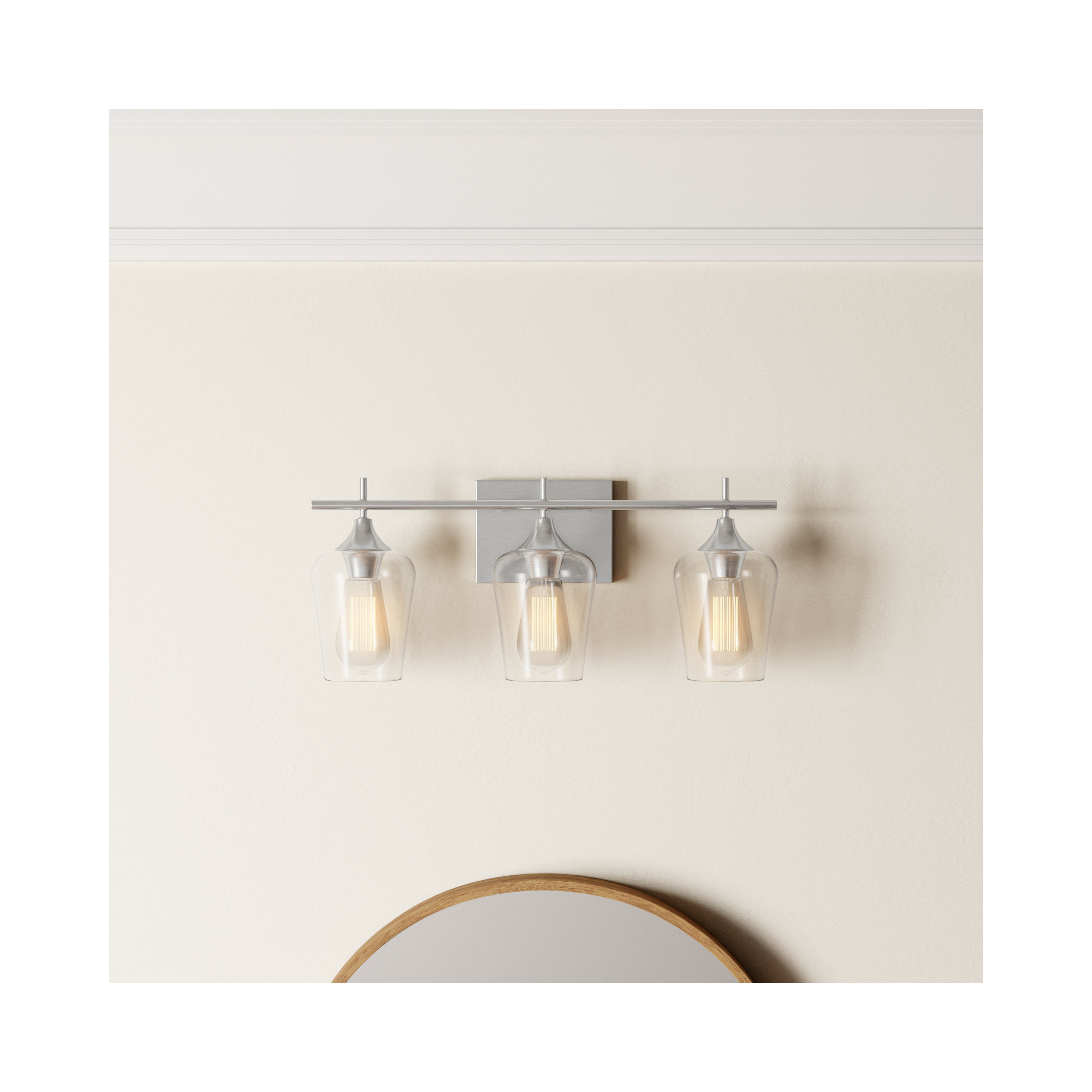Breena Dimmable Vanity Light, Satin Nickel