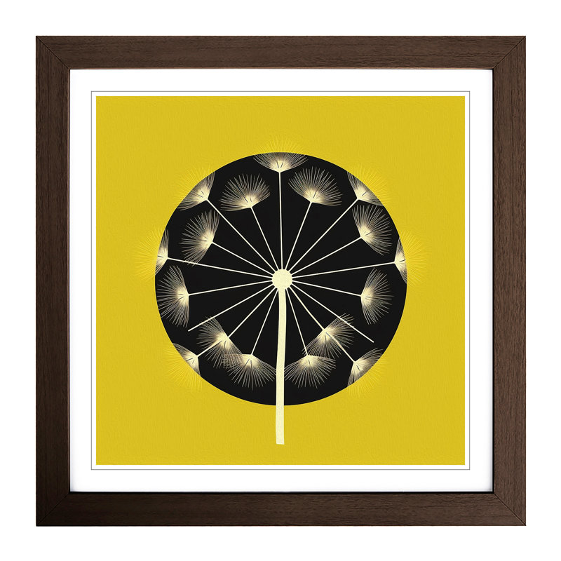 Dandelion Bauhaus No.2 - Framed Print, Walnut