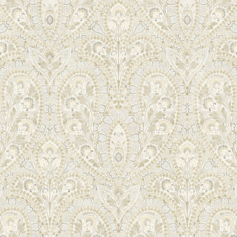 Rouleau de papier peint décoratif 33 pi x 20,5 po Decarlo, Jaune