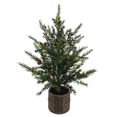 SEASONAL GREENERY TREE S/2 PINE BSKT 2FT