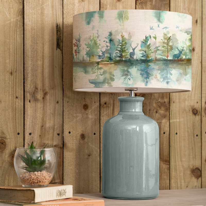 Elspeth Ceramic Table Lamp, Duck Egg