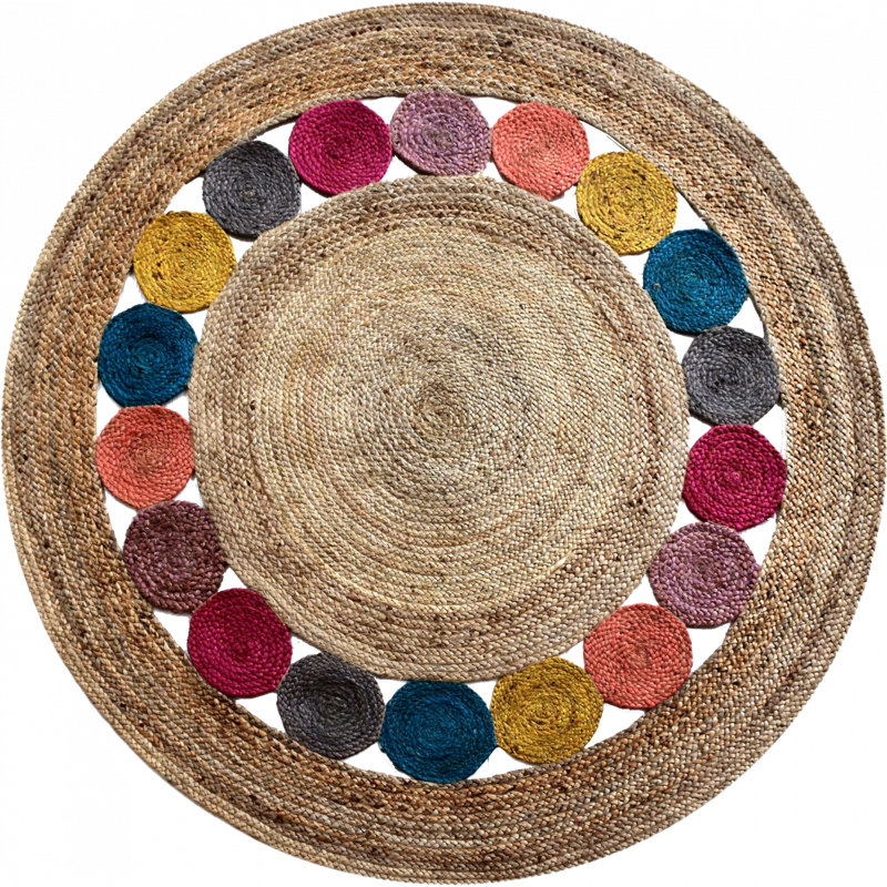 Round Ebel Polka Dots Hand Woven Area Rug, Round 150cm
