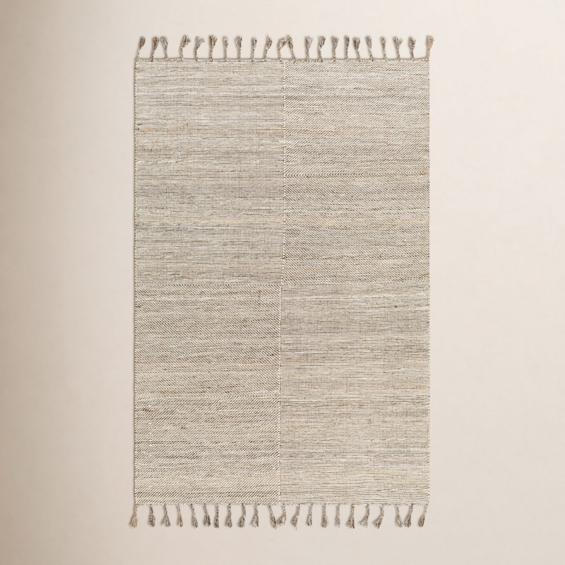 Columbia Solid Color Flatweave Recycled P.E.T. Indoor / Outdoor Area Rug, Rectangle 2' x 3', Beige