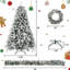 Décoration de Noël floquée enneigée: 3 pièces avec lumières DEL chaudes, haute qualité à l'épreuve des intempéries: 9 pi, arbre de 6 pi, conception consciente