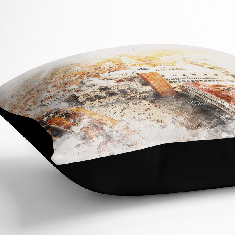 Square Cushion, Black, 55cm H x 55cm W x 20cm D