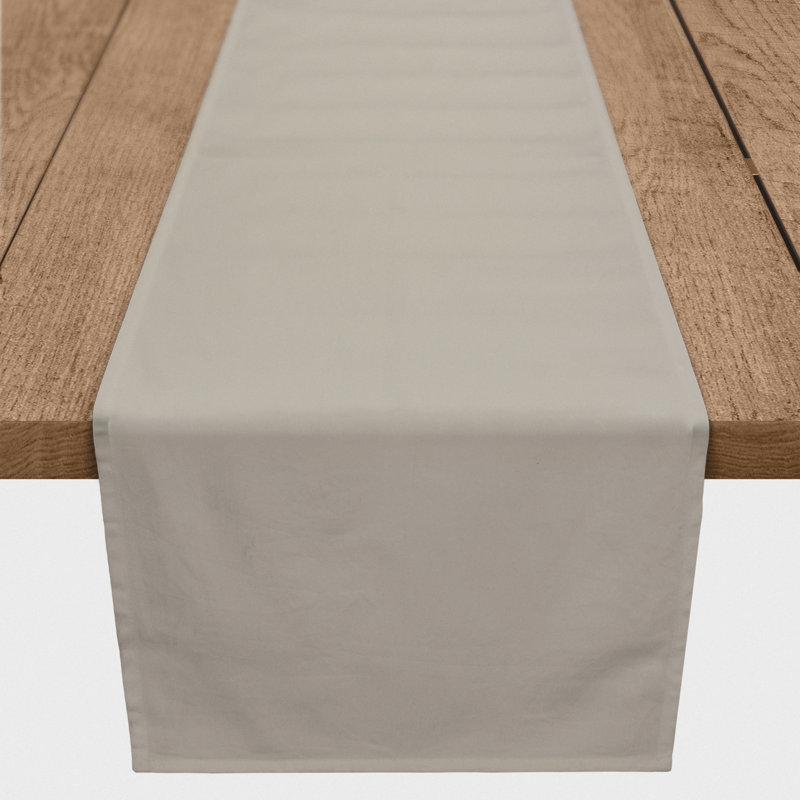 Costantina Rectangle Polyester Table Runner, 16" D x 90" L, Light Gray