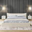 Structure de lit tapissier grand lit et tissu de velours, lit plateforme avec tête de lit courbée décorative et structure en bois massif, aucun sommier requis-666318854
