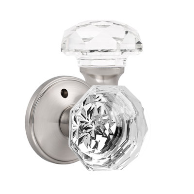 Crystal Door Knobs Keyless Lock with Round Rosette