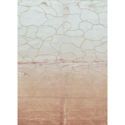 Tapis rouille et beige noué à la main de haute qualité