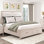 Lit plateforme moderne de luxe avec rangement pour le pied de lit et tête de lit en bois