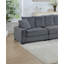 Ensemble de canapé modulaire contemporain en velours côtelé 4 pièces LAF et RAF gris foncé