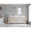 84 po Cambridge X P 22 po Meuble-lavabo double D en grain fin avec quartz blanc Cove Edge