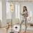 PeeNoke 68.5" Standing Floor Lamp Playful Orange Star Pale Beige Dimmable Metal Pole Lamp with Linen Lampshade LED Bulb Included