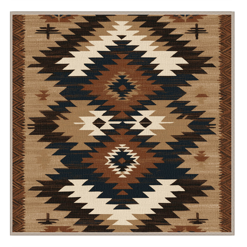  Tapis lavable à motif de chevrons, Carré 3 pi