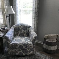 Keilani 36.5 Wide Swivel Barrel Chair Kelly Clarkson Home Body Fabric: Mineral Blue Floral Performance