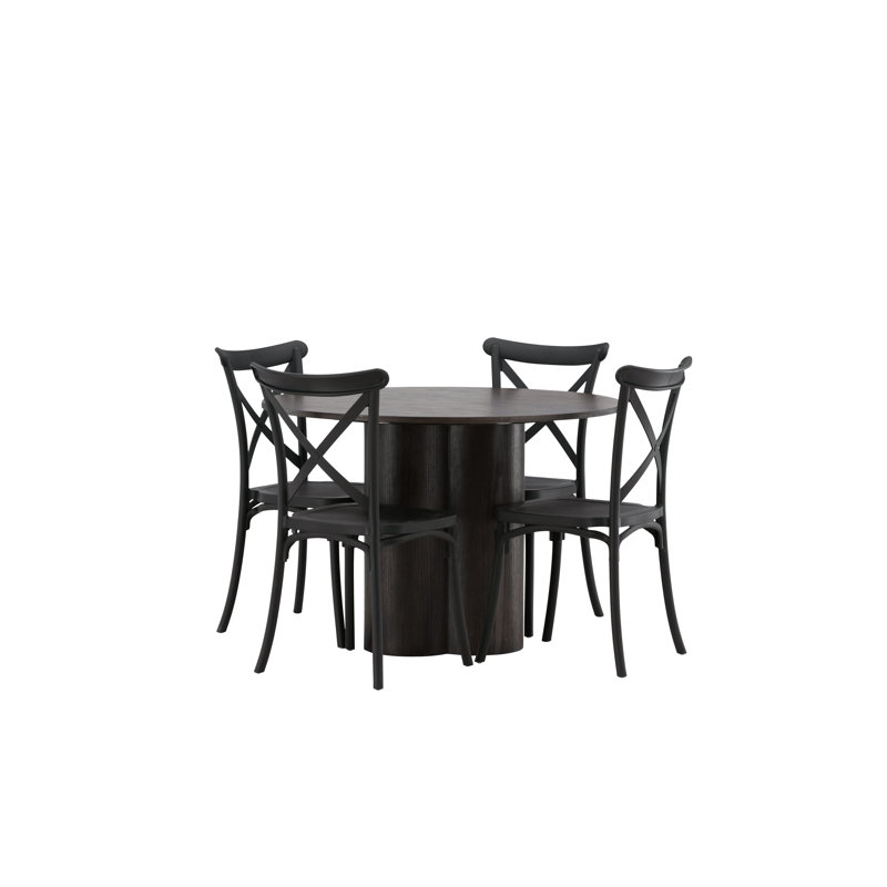 Nicolas 4 -Person Dining Set, Brown