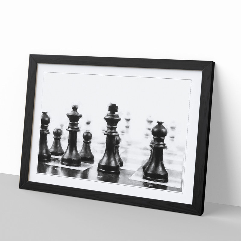 Chess Pieces Vol.2 - Picture Frame Photograph, 27cm H x 36cm W x 2cm D, Black Framed
