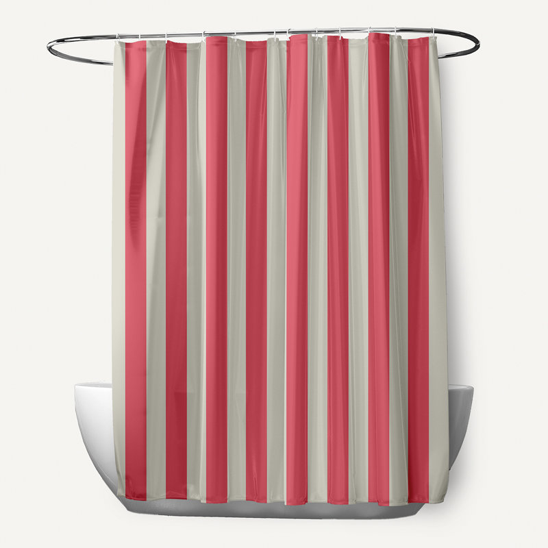 Rideau de douche simple, Café au lait / Corail