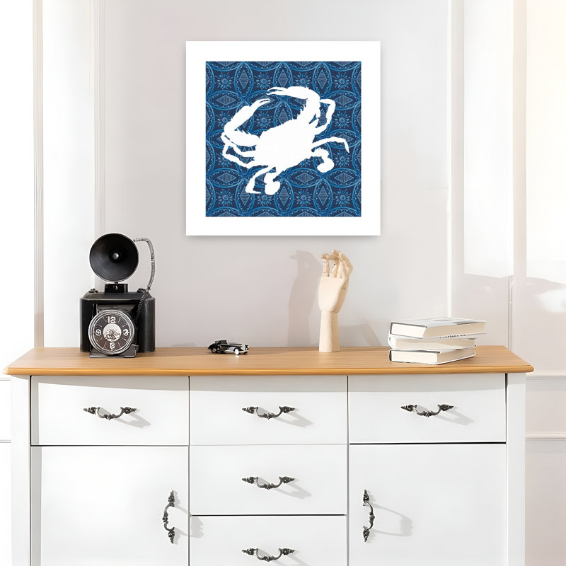 Crabe marin à motif abstrait abstrait, 18" H x 18" W