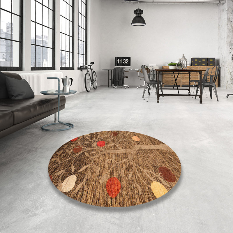 Abstract Indoor Rug, Round 8'