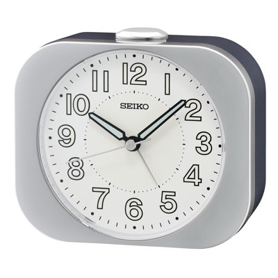 QHE206SLH Basic Alarm Clock, Silver-Tone